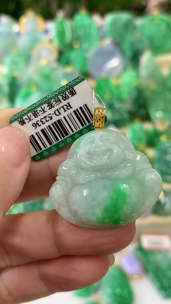 【闪购商品】翡翠颈饰18K金镶嵌挂件