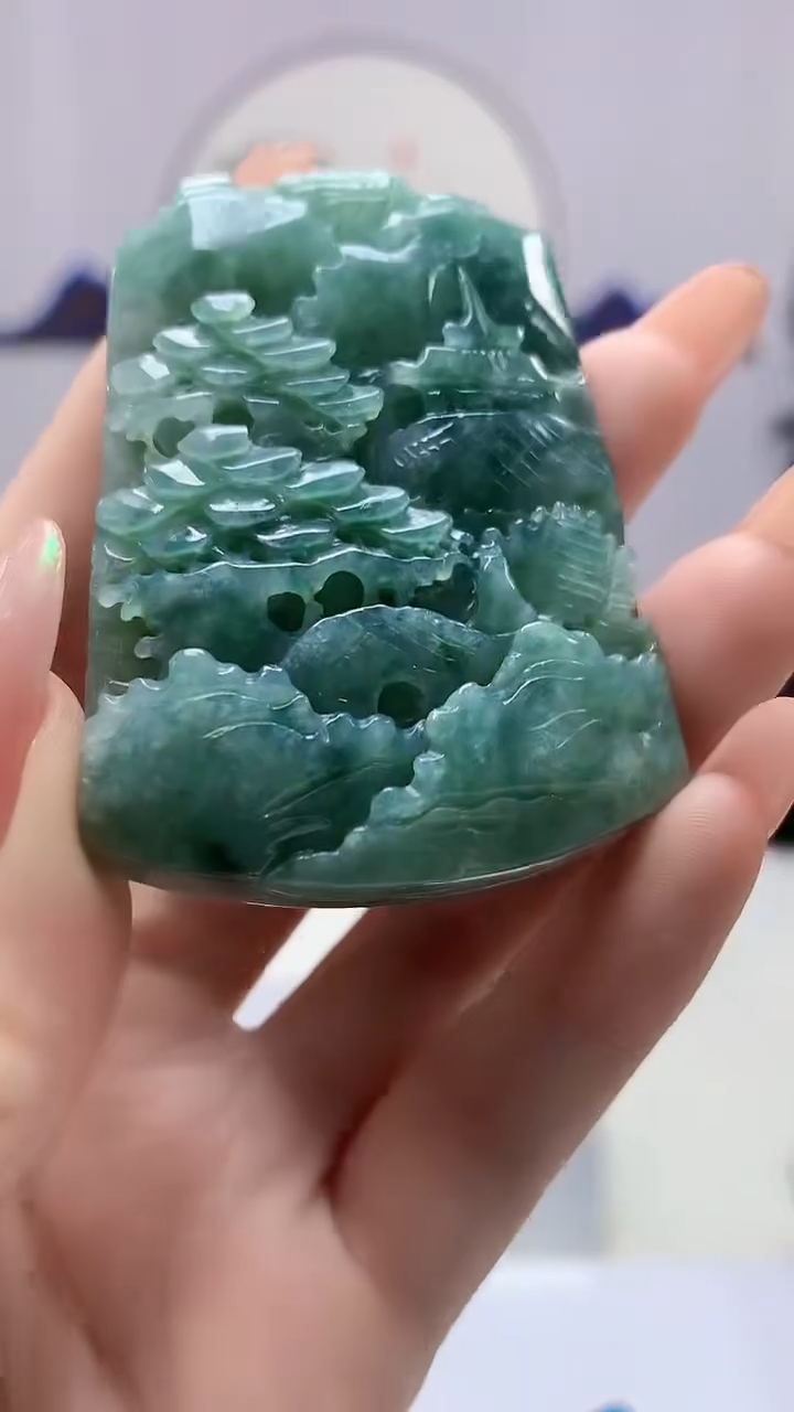 【闪购商品】定制翡翠未镶嵌4829DD-毛货挂件487