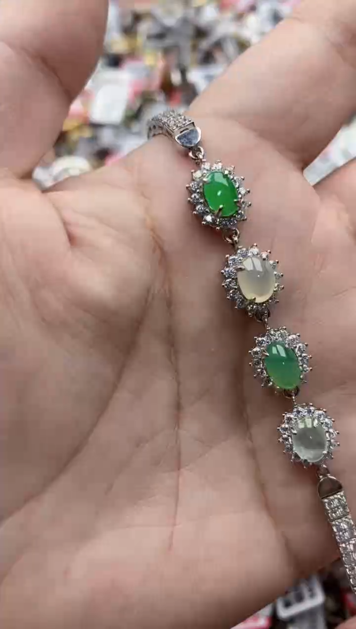 【闪购商品】翡翠戒指银S925镶嵌77777---9