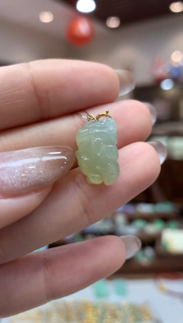 【闪购商品】翡翠18K金镶嵌吊坠(不含链)貔貅