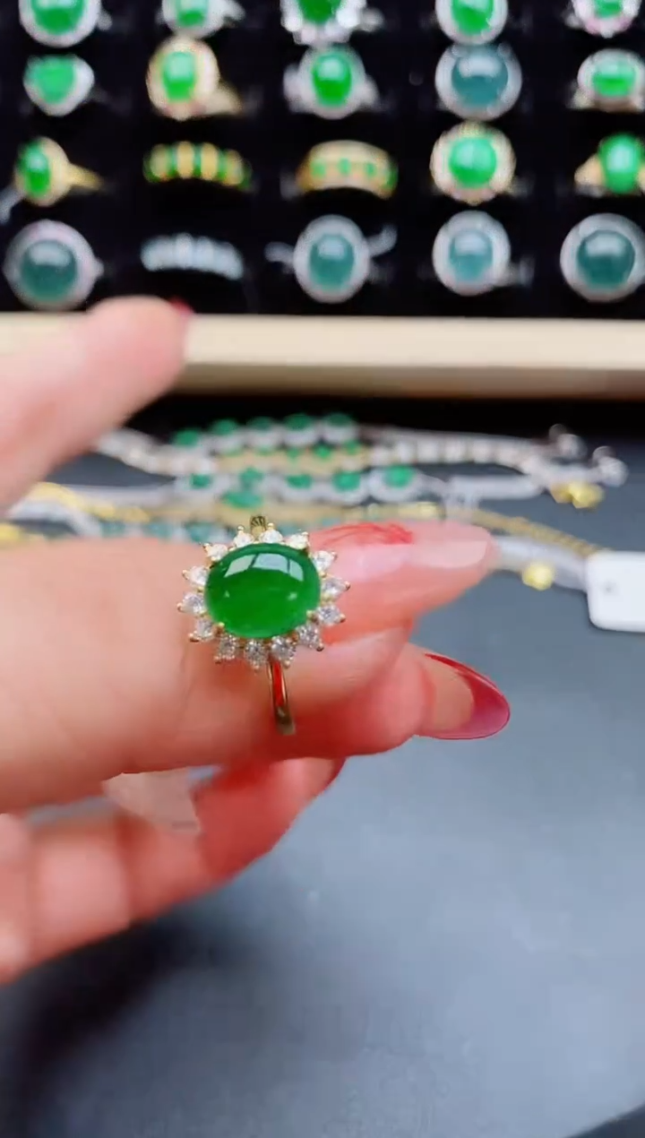 【闪购商品】翡翠戒指银S925镶嵌321321