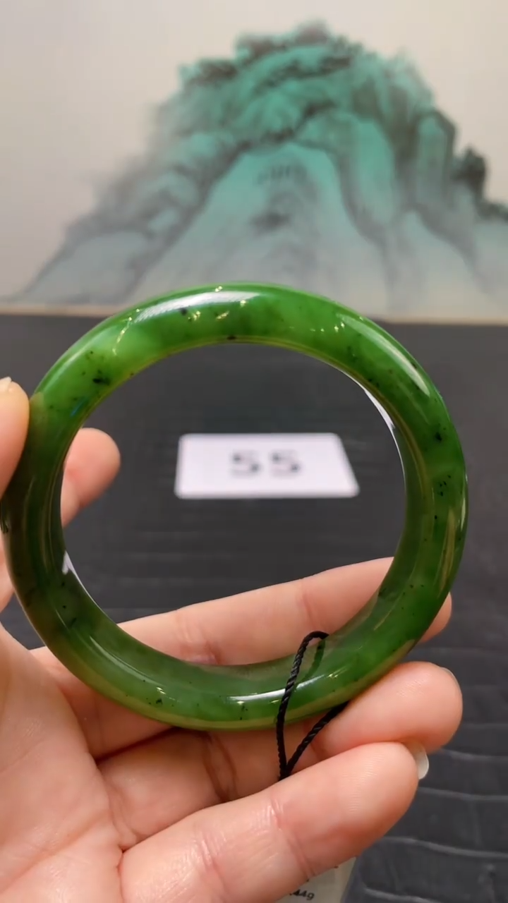 未镶嵌手镯和田玉（碧玉）阿*咔55