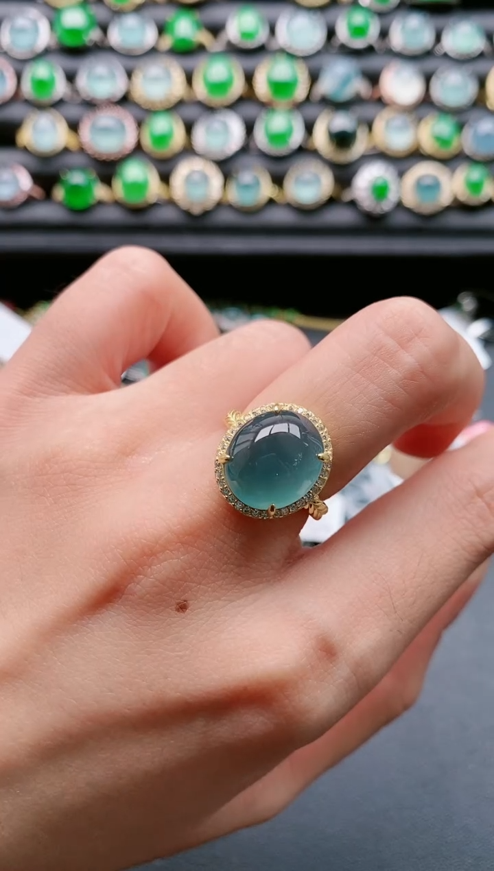 【闪购商品】翡翠戒指银S925镶嵌11111