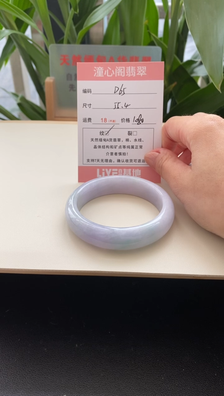 未镶嵌手镯翡翠55.4圈口编码d65