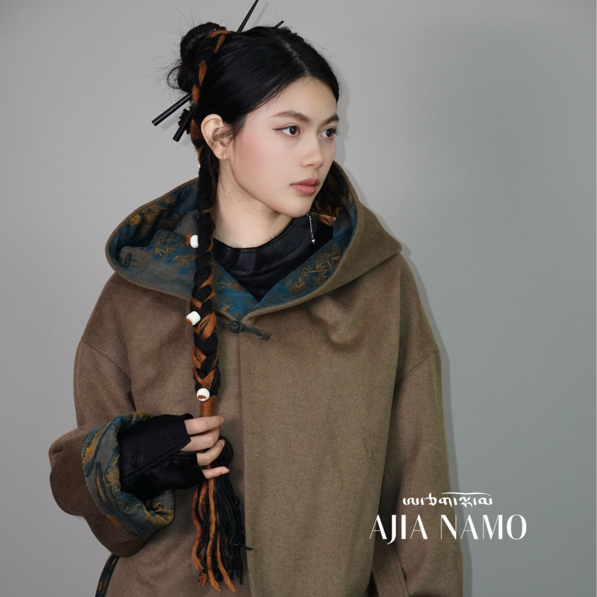  AJ-NAMO原创设计连帽棉服-双色可选