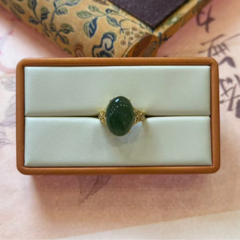 和田玉大蛋面戒指-JY006（多样性发货）