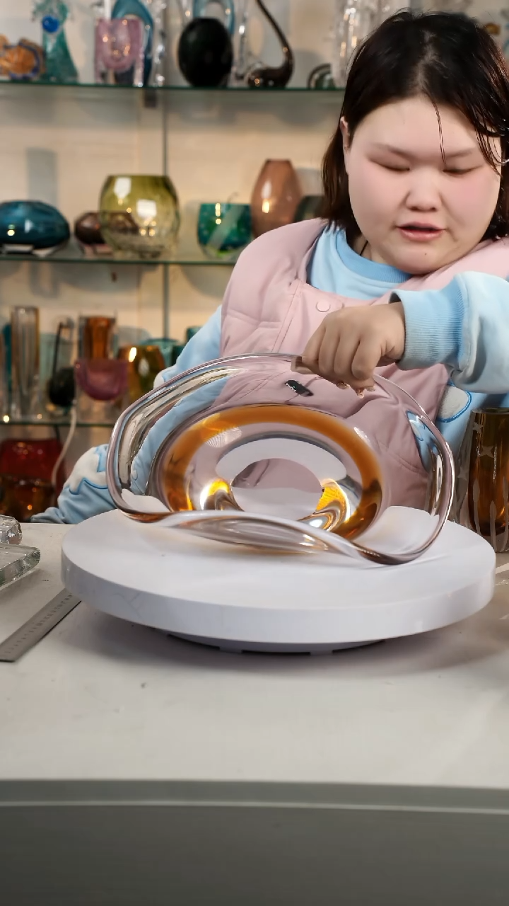 【闪购商品】琉璃【弘扬】高轻奢琉璃花器微瑕福利长28