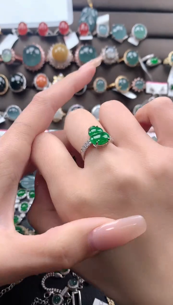 【闪购商品】翡翠戒指银S925镶嵌432423