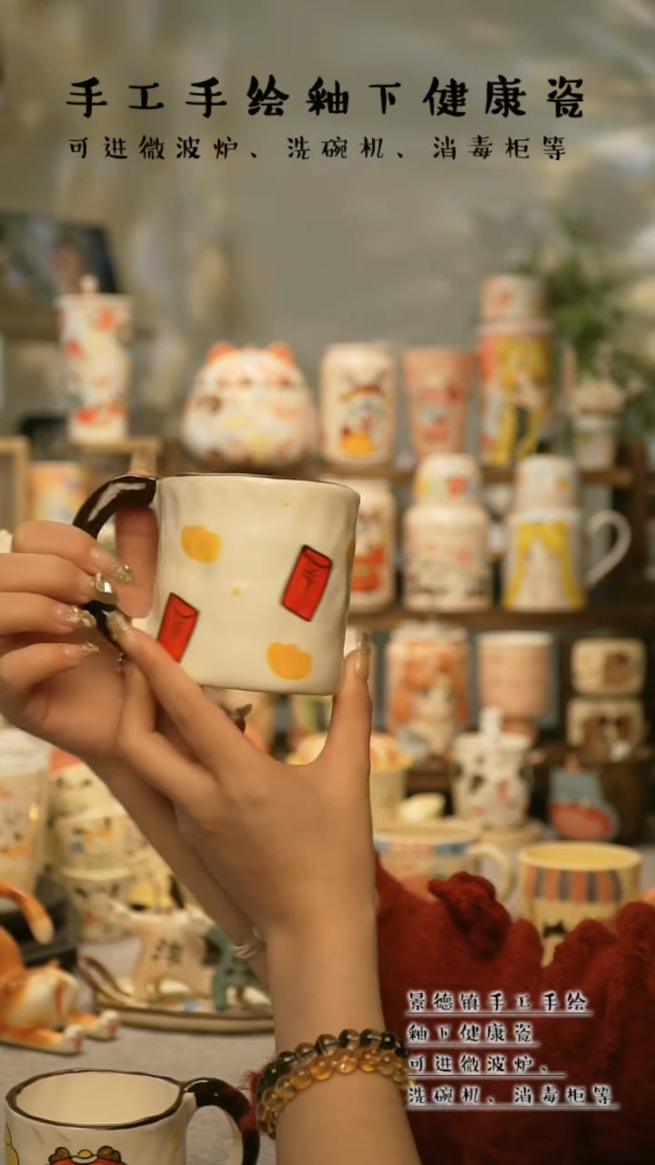 【闪购商品】杯陶瓷景德镇高温釉下彩&A007