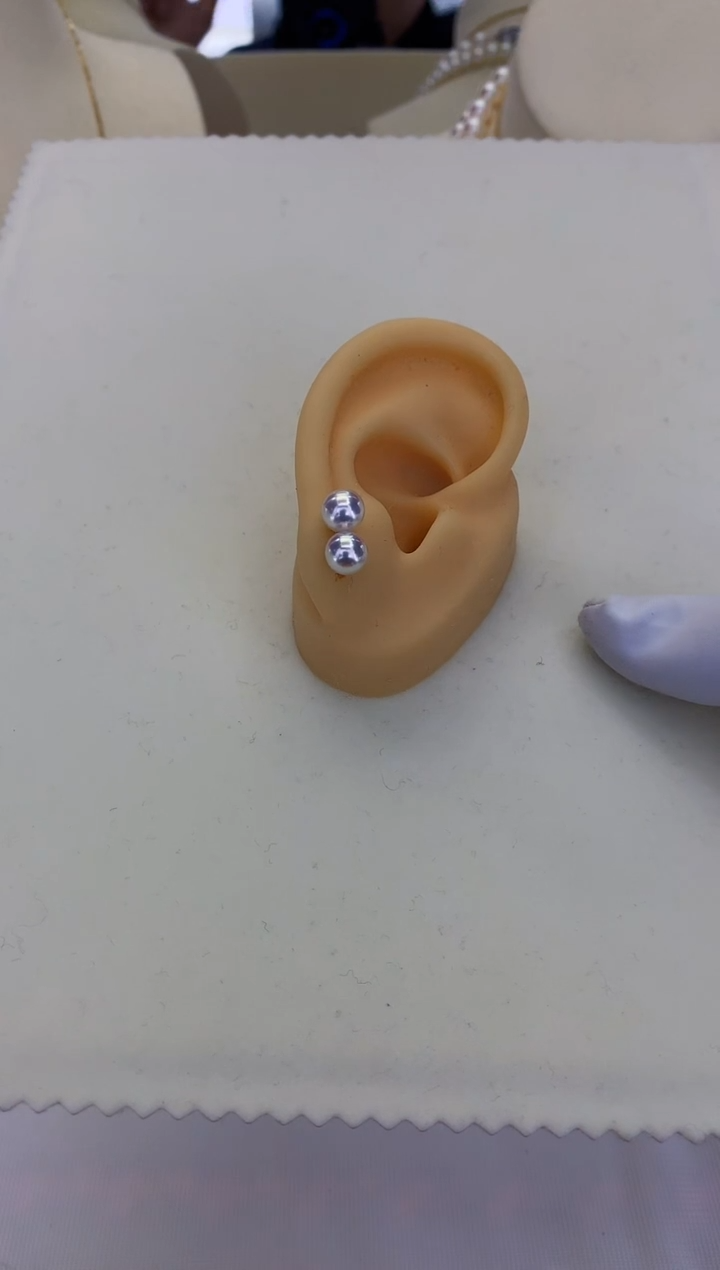 18K金镶嵌DA海水珍珠 GD003 6-7 素钉定制