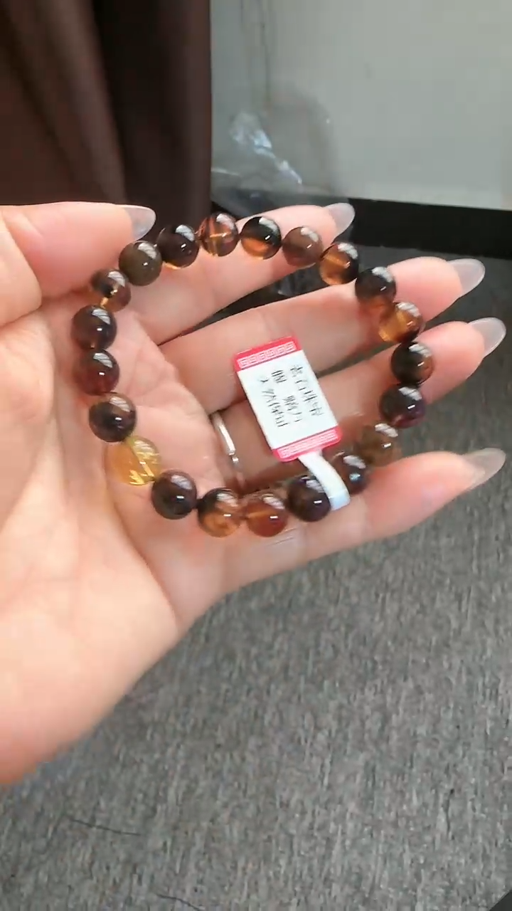 【闪购商品】琥珀手链未镶嵌规格9微瑕多宝手串#5