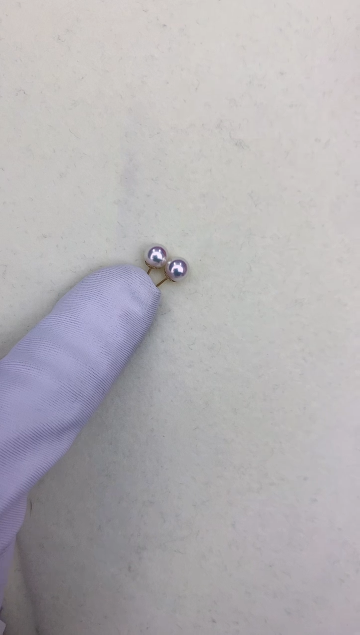 18K金镶嵌DA海水珍珠 GD001 5-6素钉