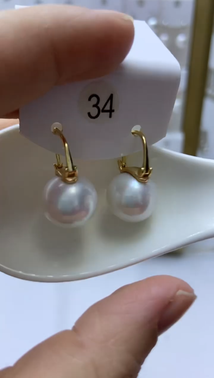 银S925镶嵌耳饰淡水珍珠34