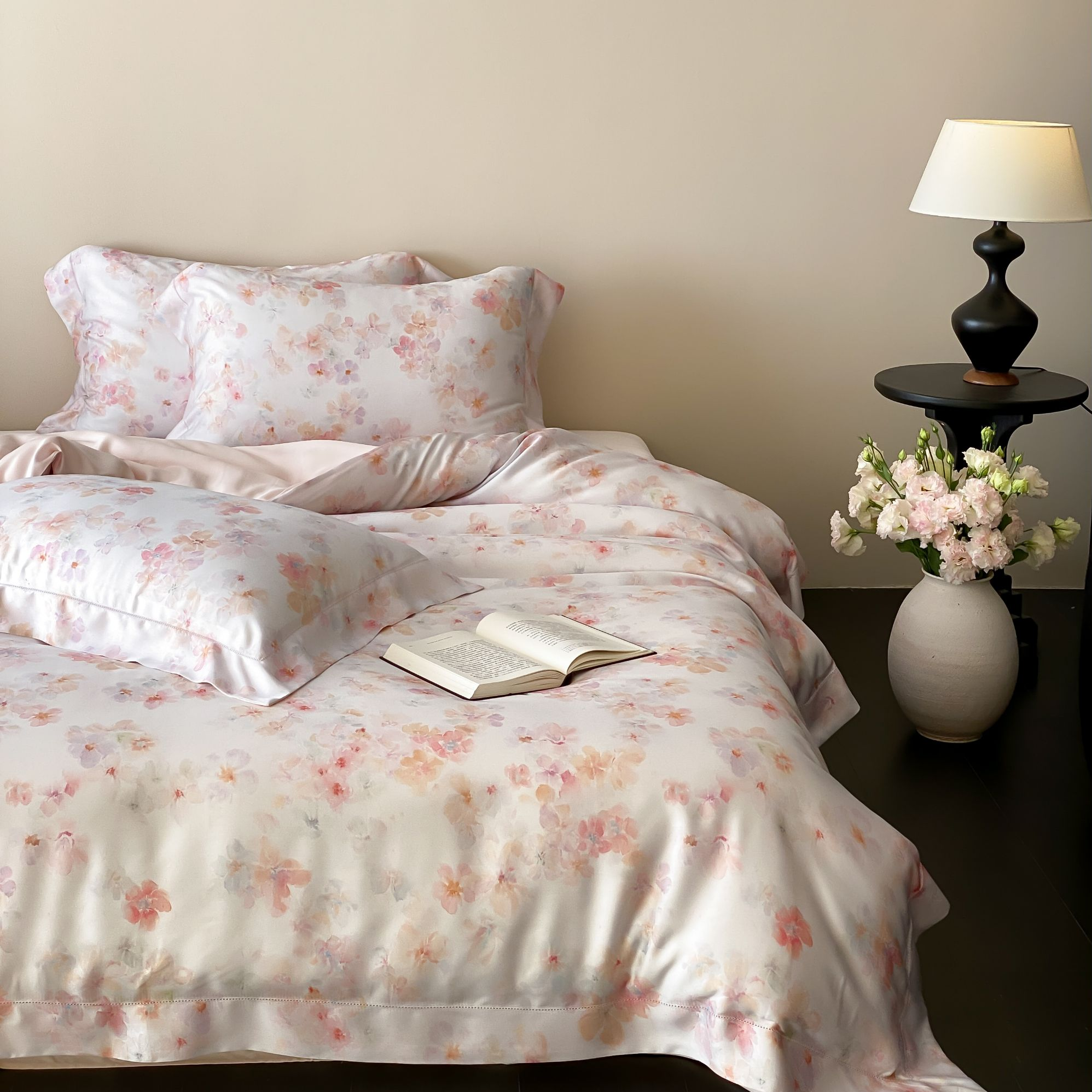 莱赛尔天丝轻奢印花款卧室简约四件套-夏季