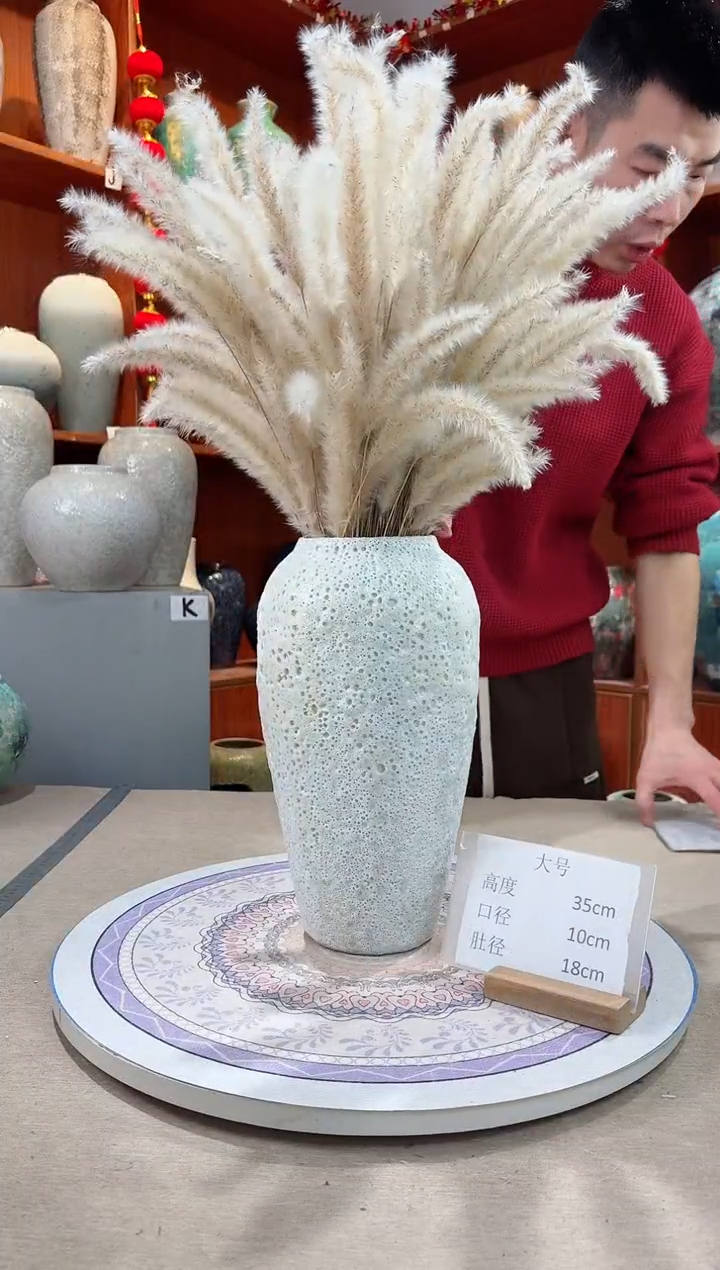 【闪购商品】瓶精品陶瓷花瓶 无花 白泡大号