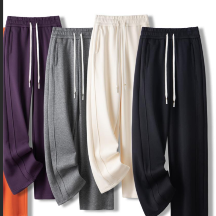 【700克加绒加厚】2025冬季新款新疆长绒棉精修版窄版阔腿裤休闲