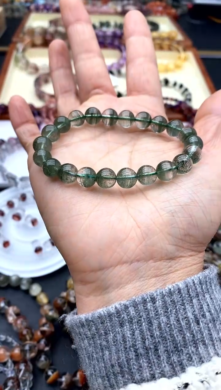 【闪购商品】水晶手绳未镶嵌绿幽灵8+
