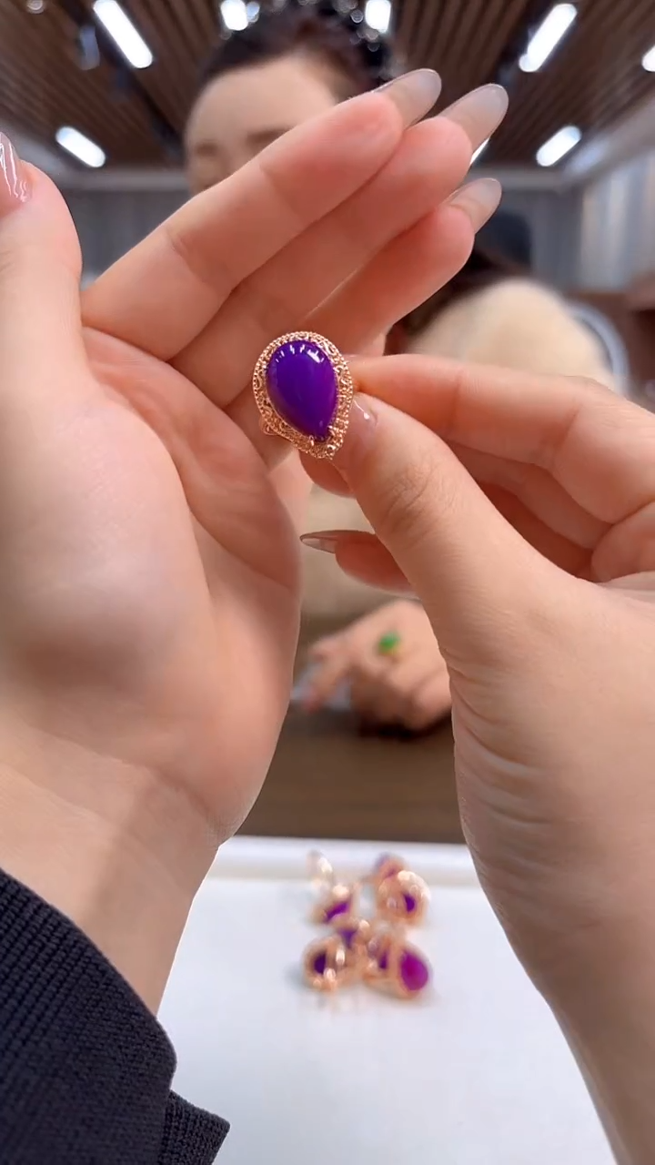 14K金镶嵌苏纪石（舒俱来）戒指DIY款J144