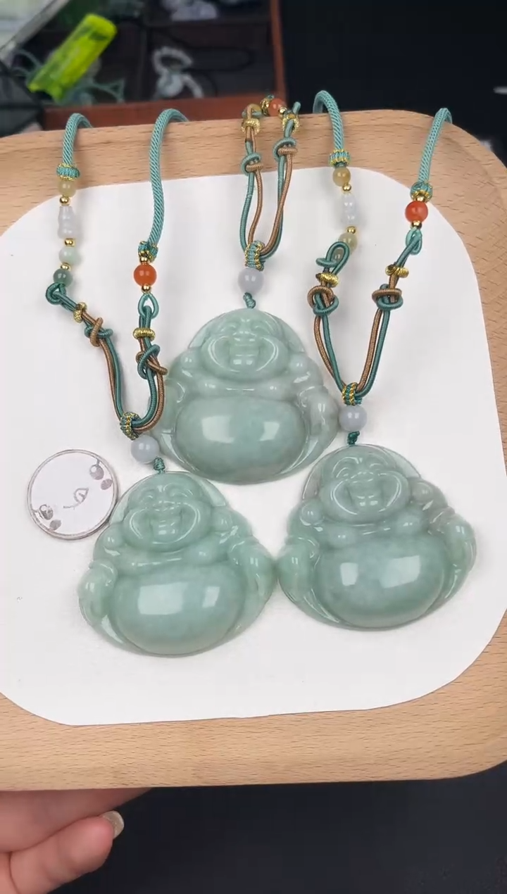 颈饰未镶嵌翡翠LC034苹果绿大佛+送同款绳子多样性发其一