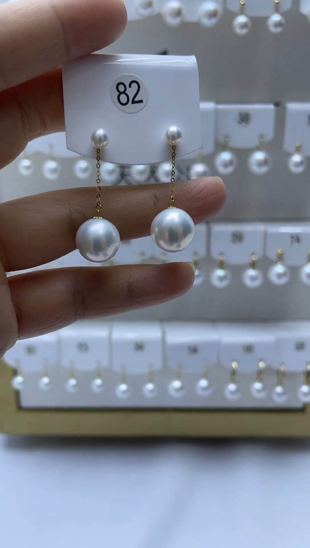 18K金镶嵌耳饰淡水珍珠82