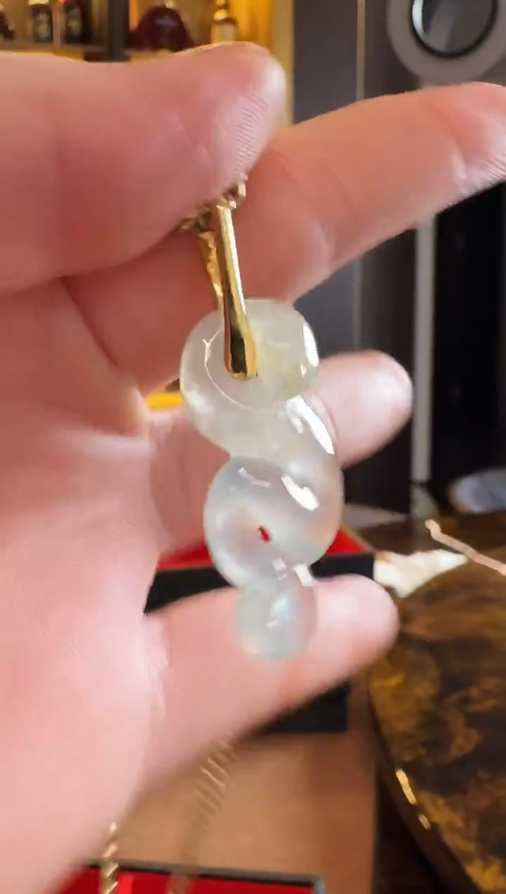 吊坠(不含链)18K金镶嵌翡翠吊坠