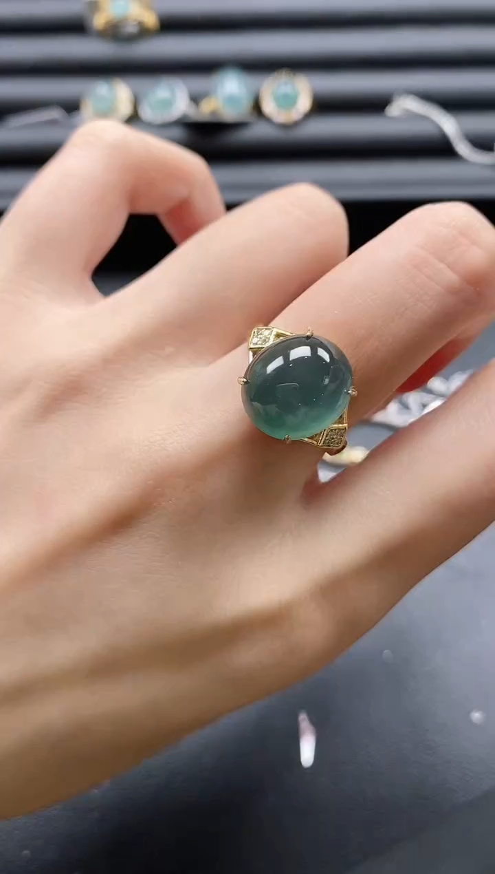 【闪购商品】翡翠戒指银S925镶嵌51511