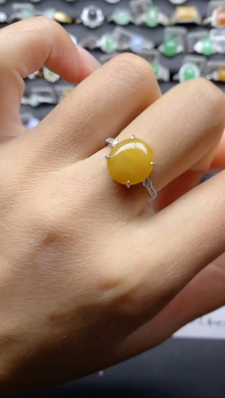 【闪购商品】翡翠戒指银S925镶嵌S925银镶嵌翡翠戒指