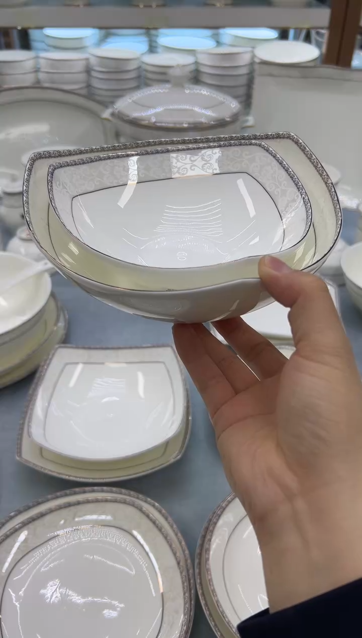 骨瓷玲珑8三角1个6三角1个