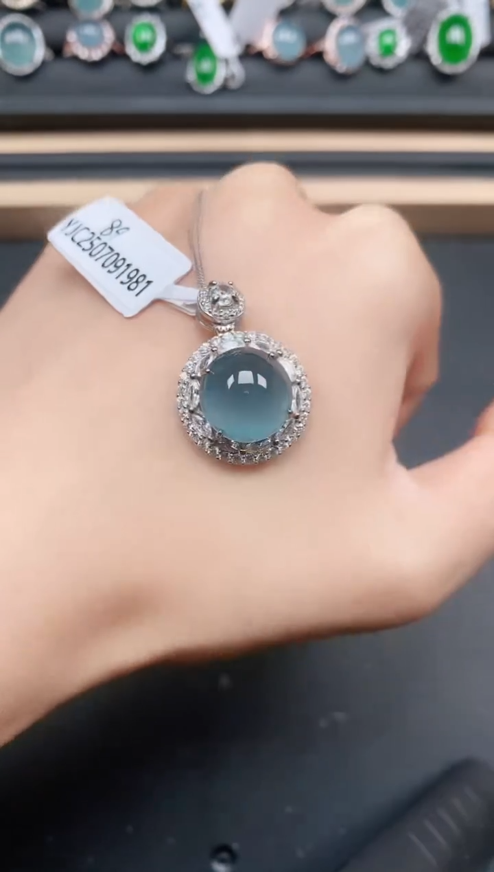 翡翠戒指银S925镶嵌11111