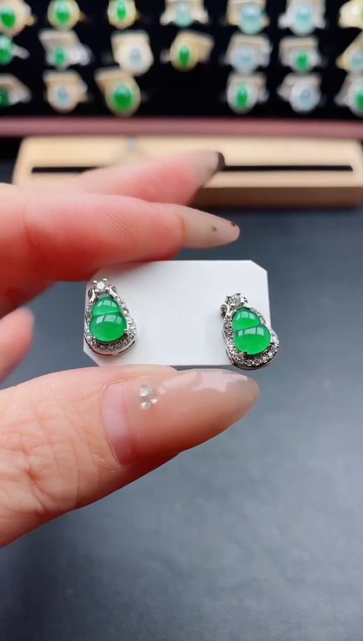 银S925镶嵌戒指翡翠1