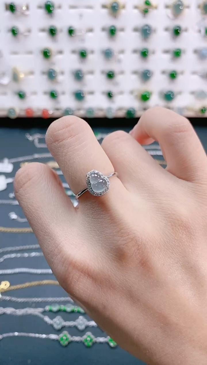 【闪购商品】翡翠戒指银S925镶嵌天然翡翠