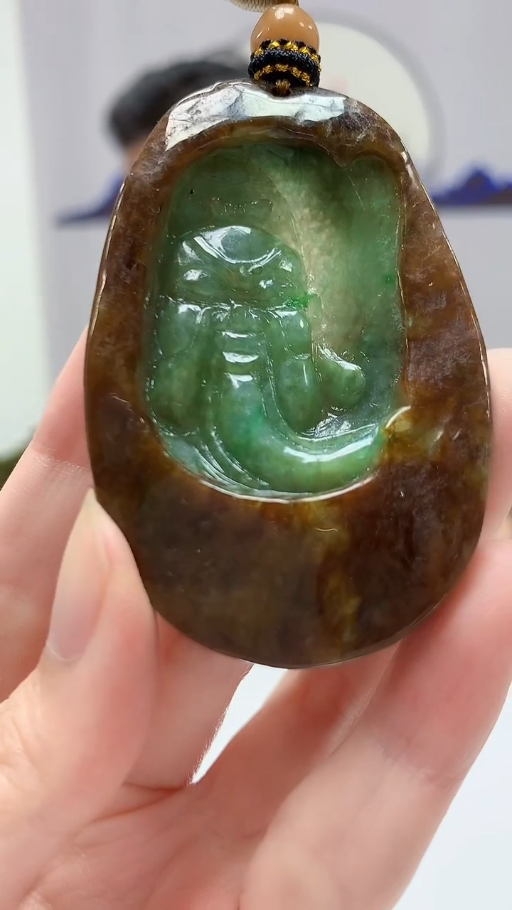 【闪购商品】定制翡翠未镶嵌4917zm-毛货挂件关公122