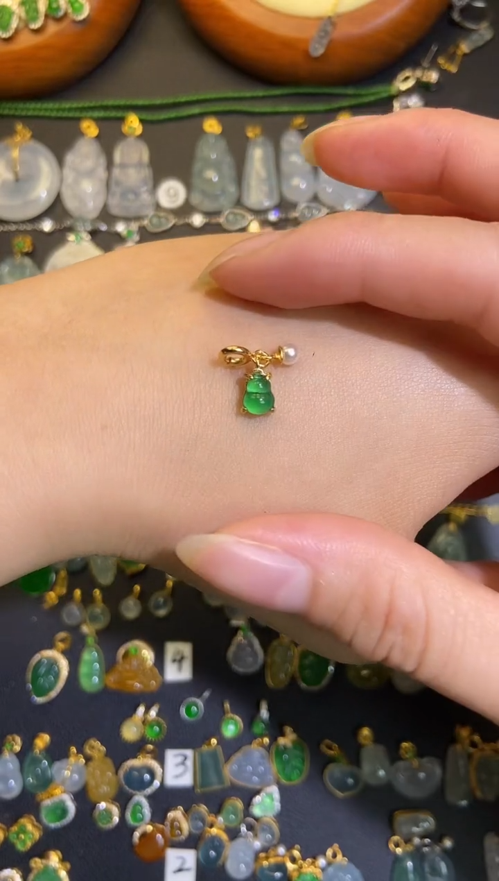 翡翠银S925镶嵌吊坠(不含链)1