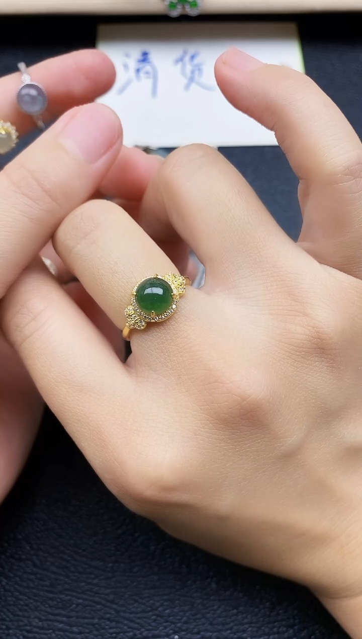 【闪购商品】翡翠戒指银S925镶嵌11111