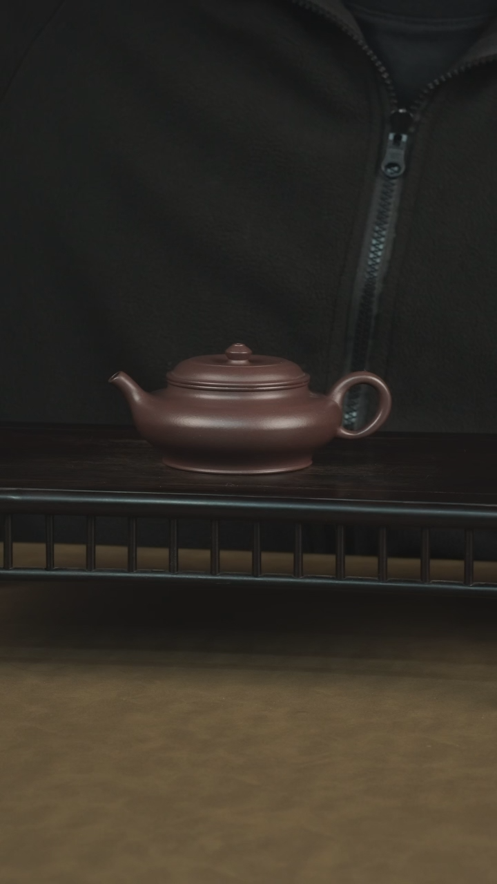 【闪购商品】紫砂茶壶大茗茶器尧日辰光大彬虚扁天青泥140cc