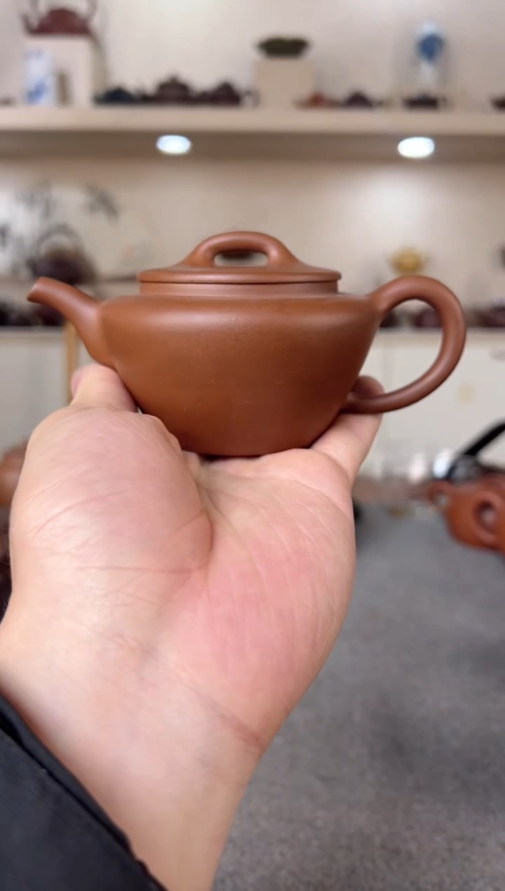 【闪购商品】紫砂茶壶折肩宫灯 紫泥 半手工