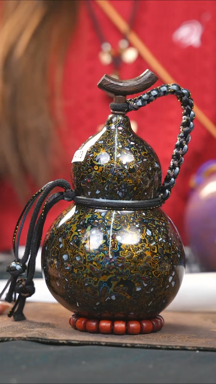 【闪购商品】WA173漆艺酒葫芦不包手串及旋转底座