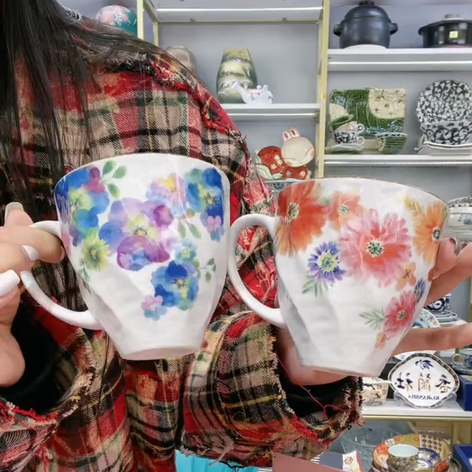 【2件套】日本进口和蓝马克杯270ml-花窗