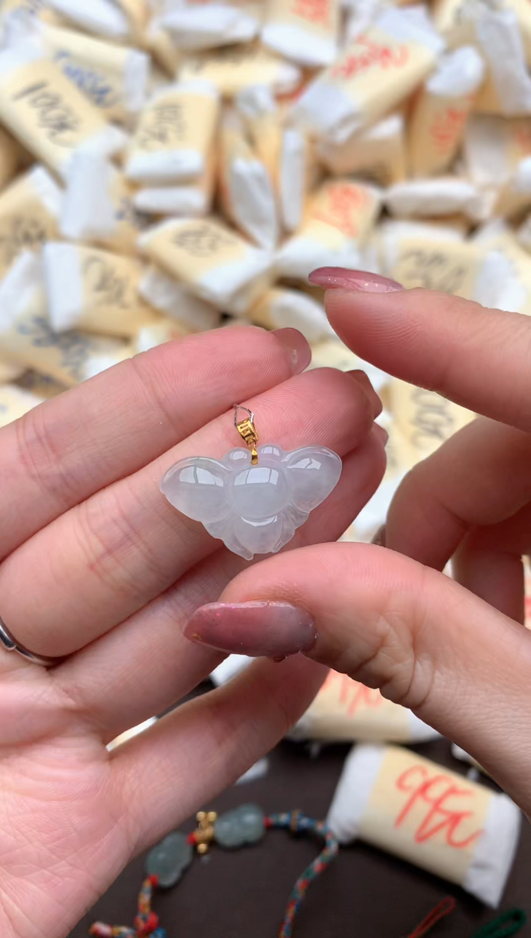 【闪购商品】翡翠挂件18K金镶嵌一