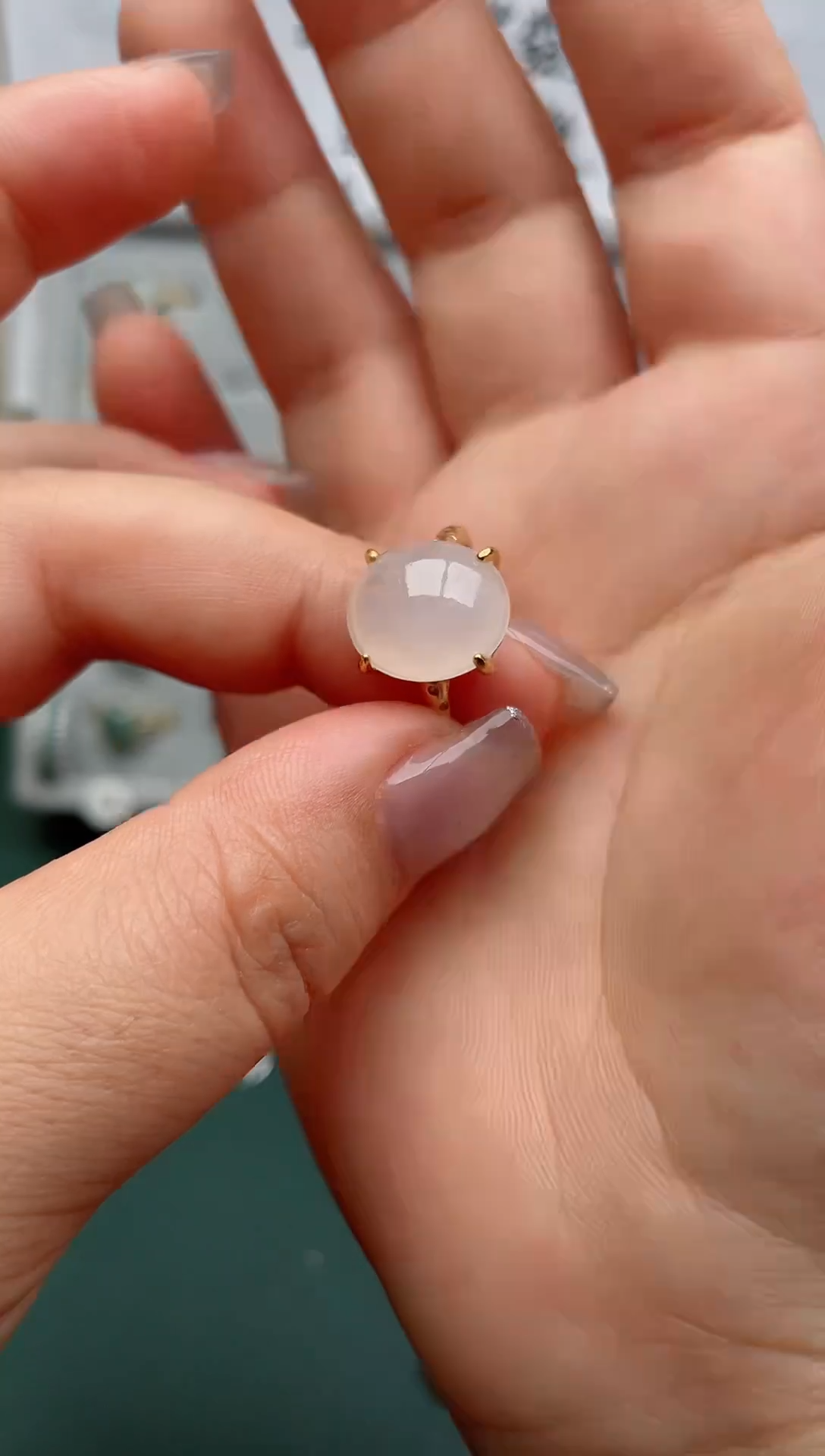 翡翠戒指银S925镶嵌.