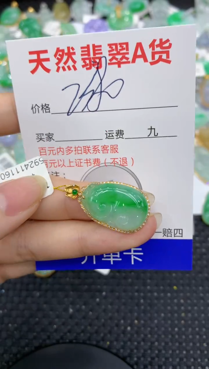 【闪购商品】翡翠颈饰18K金镶嵌8888888888