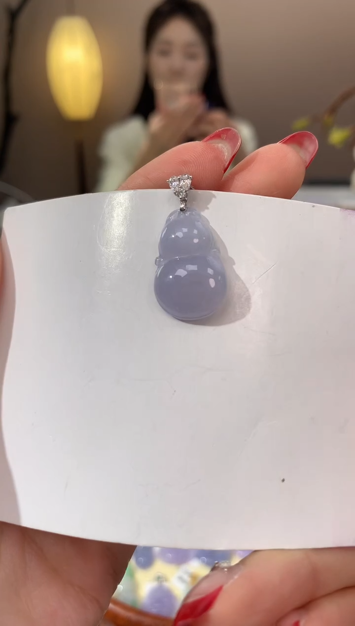 【闪购商品】翡翠颈饰18K金镶嵌天然缅甸a货翡翠