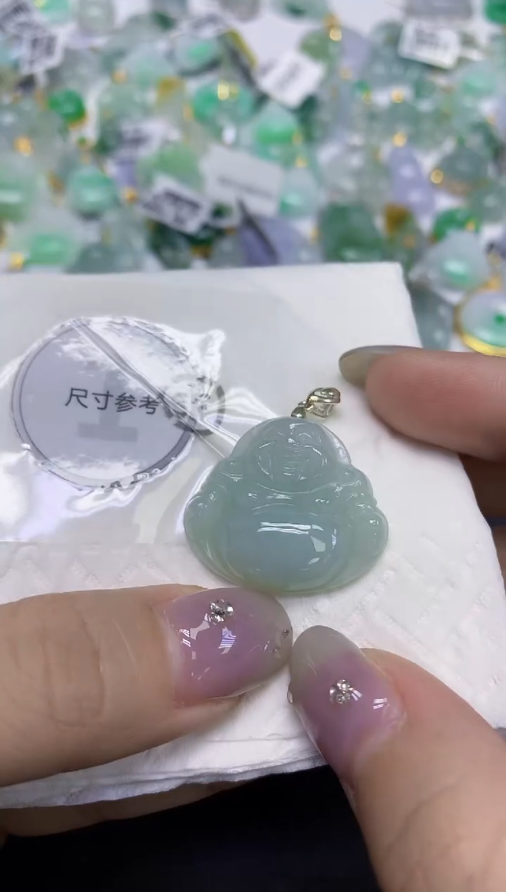 颈饰未镶嵌翡翠天然缅甸翡翠A货百元以上9元证书费自理