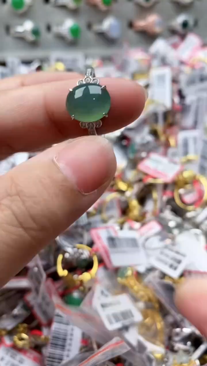 【闪购商品】翡翠戒指银S925镶嵌222222---6
