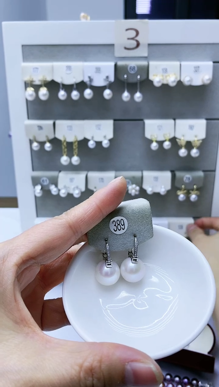 【闪购商品】淡水珍珠耳饰银S925镶嵌389