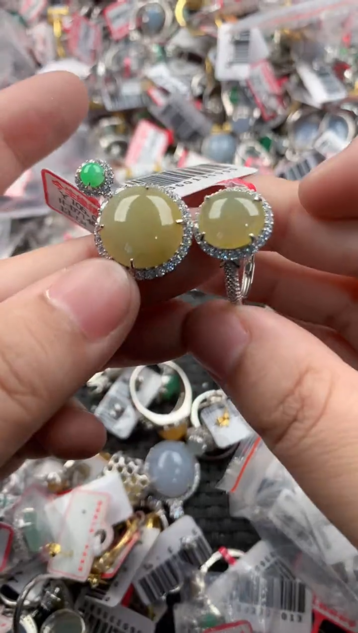 银S925镶嵌戒指翡翠999999   8