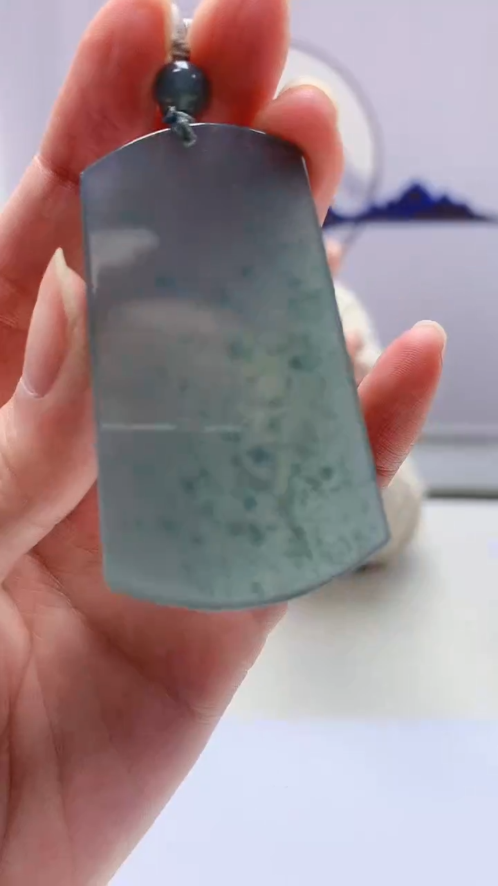 【闪购商品】定制翡翠未镶嵌4902zm-毛货挂件98无事牌