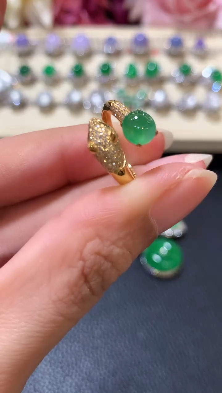 18K金镶嵌戒指翡翠z86  