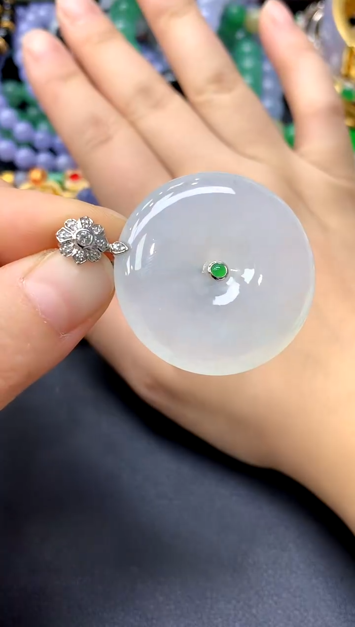 颈饰18K金镶嵌翡翠371-中国好珍宝