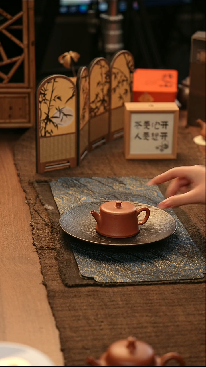 茶壶紫砂宜兴原矿紫砂壶  柱础  红降坡  